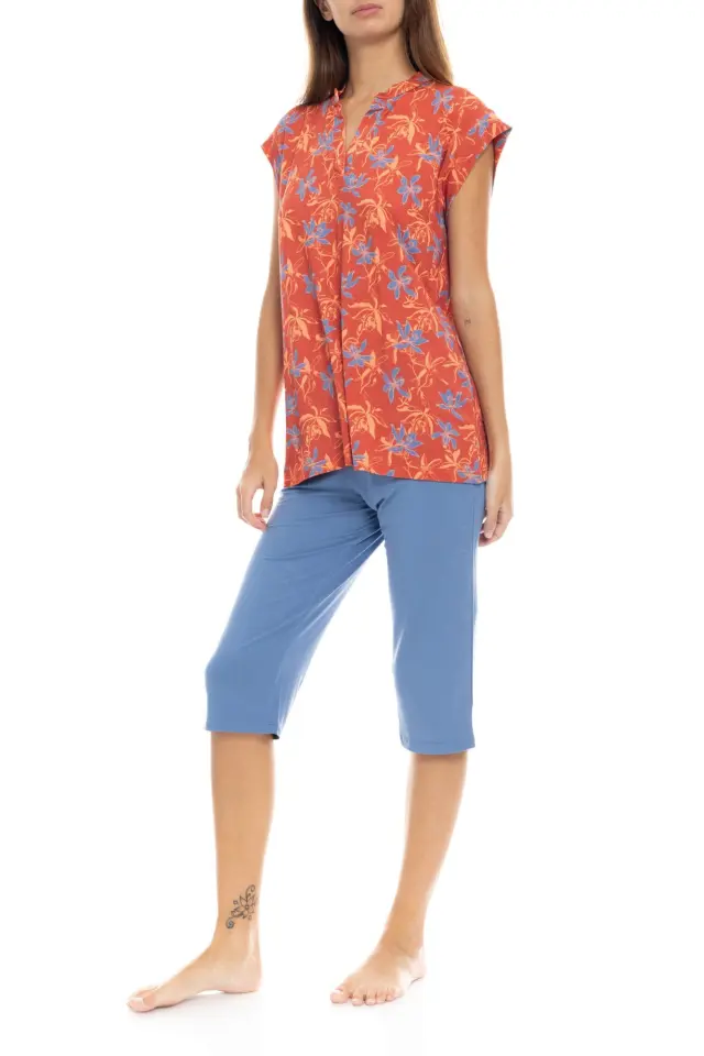 S1406 - Type - PYJAMA CAPRI PANTS BLOOMING FLOWER 3
