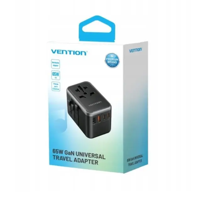 Vention 65W GaN Travel Adapter and Charger 2x USB-A 2x USB-C