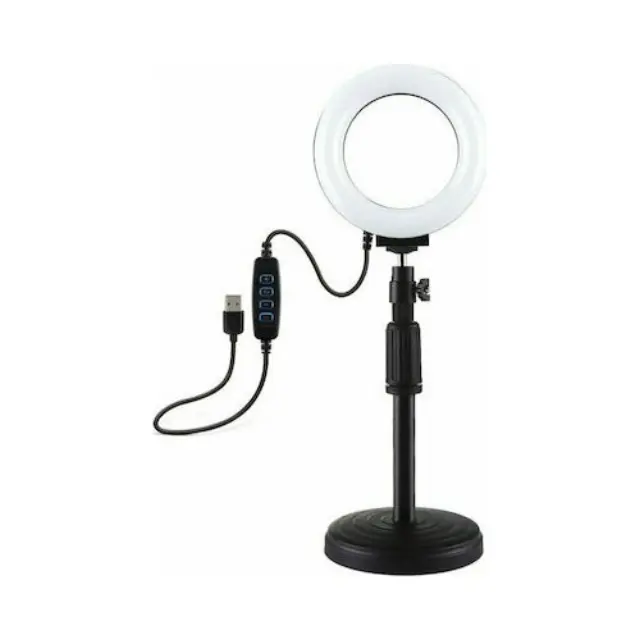 Puluz Ring Light LED Ring Light 12cm 12cm 3200-6500K με Επιτραπέζια Βάση Στήριξης PU391