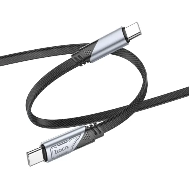 Καλώδιο σύνδεσης Hoco U119 USB-C σε USB-C 60W 3A Fast Charging Armor Style Braided Μαύρο 1.2m