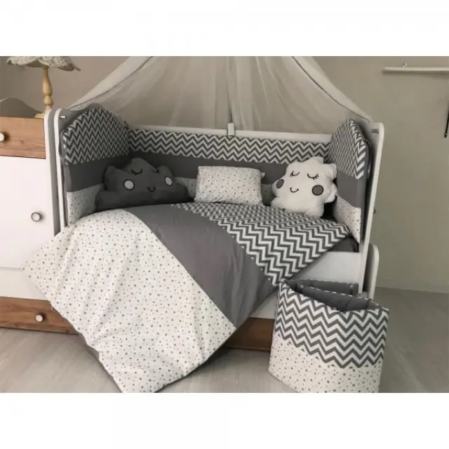 Σετ προίκας 9τμχ. 70*130 Mini Baby Grey Cloud 162.010