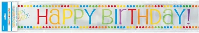 Ταινία Μεταλλική πολύχρωμη 365 εκ Happy Birthday