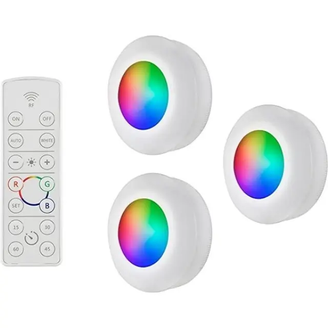 PUCK LIGH LED 3 SET DIMM Remote 0700611 SHADA