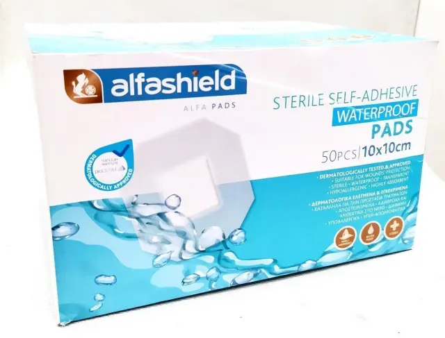 ALFASHIELD 10X10CM 50TEM,ΑΠΟΣΤΕΙΡΩΜΕΝΟ ΑΔΙΑΒΡΟΧΟ ΑΥΤΟΚΟΛΛΗΤΟ ΕΠΙΘΕΜΑ