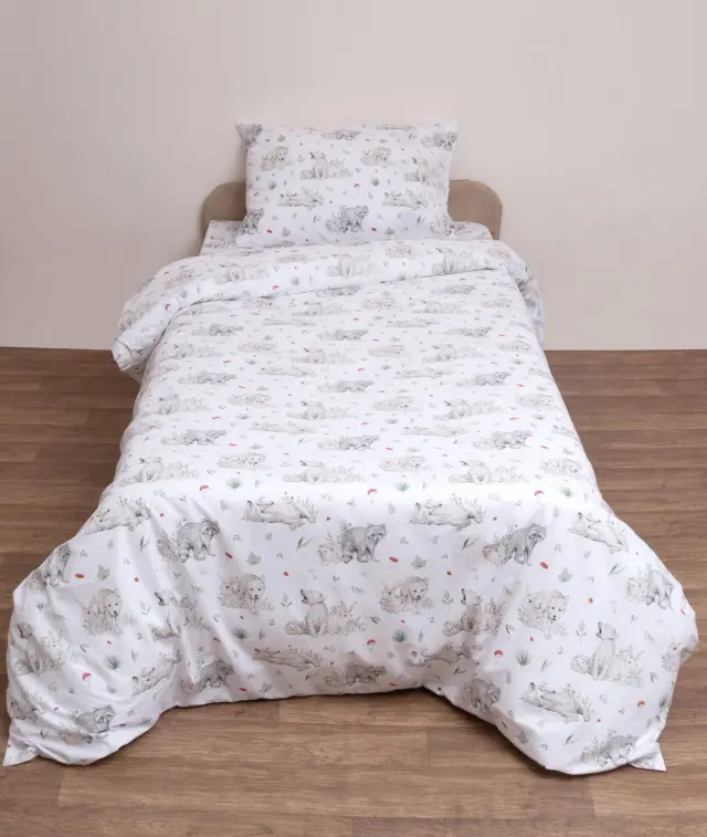 Σετ Πάπλωμα 180x240 Ημίδιπλο Viopros Γουλφ Λευκό 100% βαμβακερό