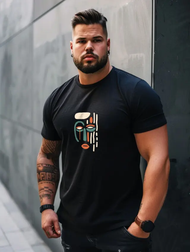 T-shirt Noshame® Μαύρο με τύπωμα - P122321 - 3XL