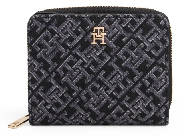 Tommy Hilfiger Γυναικείο Μεσαίο Πορτοφόλι Icon Flap Ziparound Μαύρο