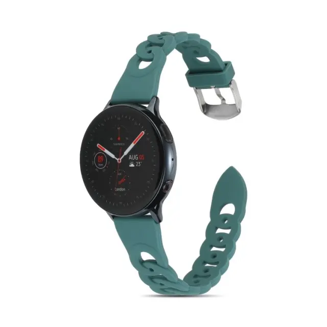 Λουράκι Σιλικόνης για Samsung Gear S3 46mm/ Pace/ Stratos/ Watch GT/ GT2 / GTR /Versa / Magic 2 (Fits all 22mm)- Ring Buckle Πράσινο OEM