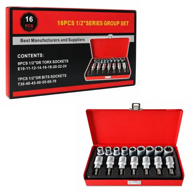 Κασετίνα Καρυδάκια TORX & E-TORX 16 Τεμαχίων 1/2" - 16PCS 1/2" Torx & E-Torx Socket Set 089170