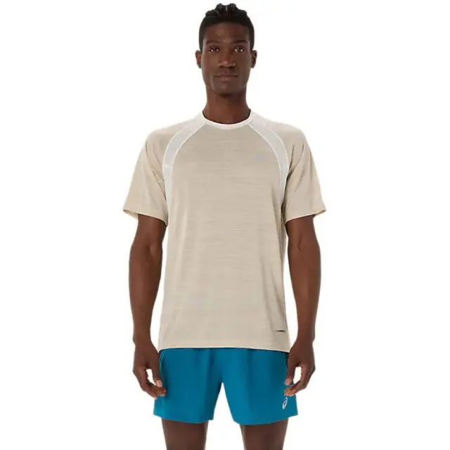 Asics Men's Road Shortsleeve T-Shirt Μπεζ 2011D453-100 (Asics) - Medium