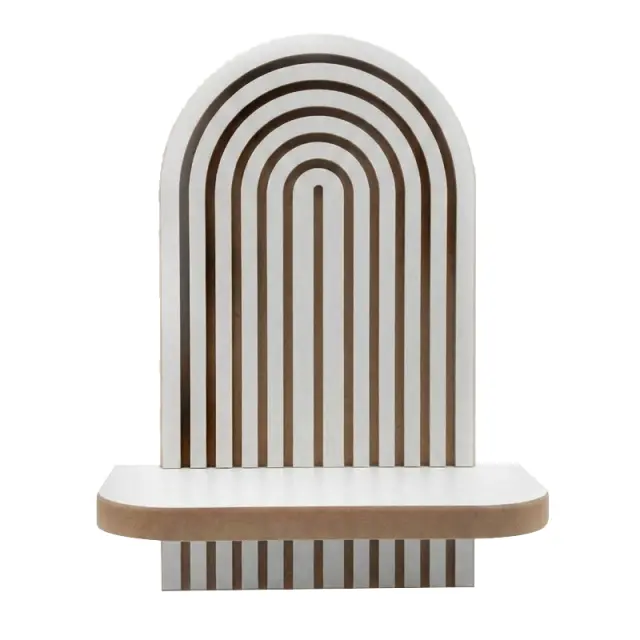 Ραφιέρα τοίχου Artwill Megapap Mdf χρώμα λευκό - oak 26x13x35εκ. 3