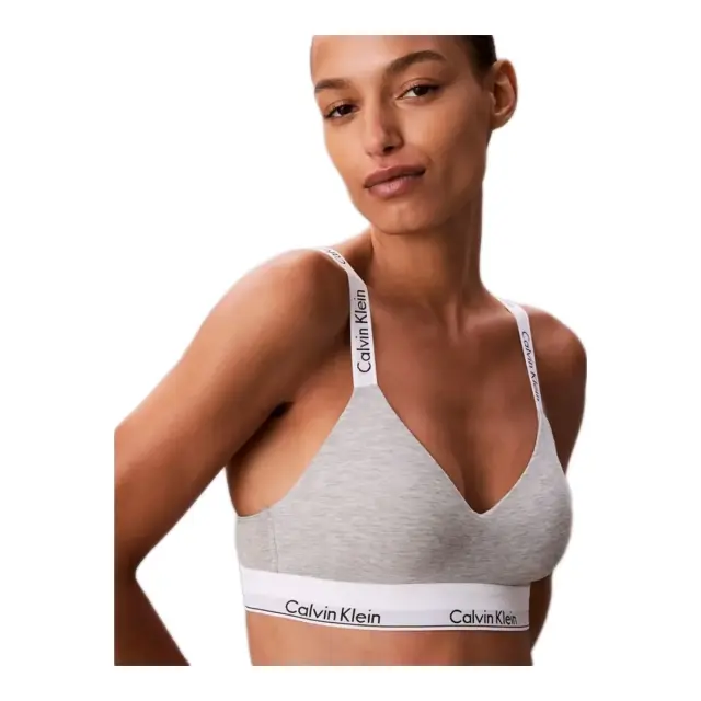 Calvin Klein Γυναικείο Μπουστάκι Lightly Lined - Icon Cotton Modal, Χρώμα Grey Heather - M