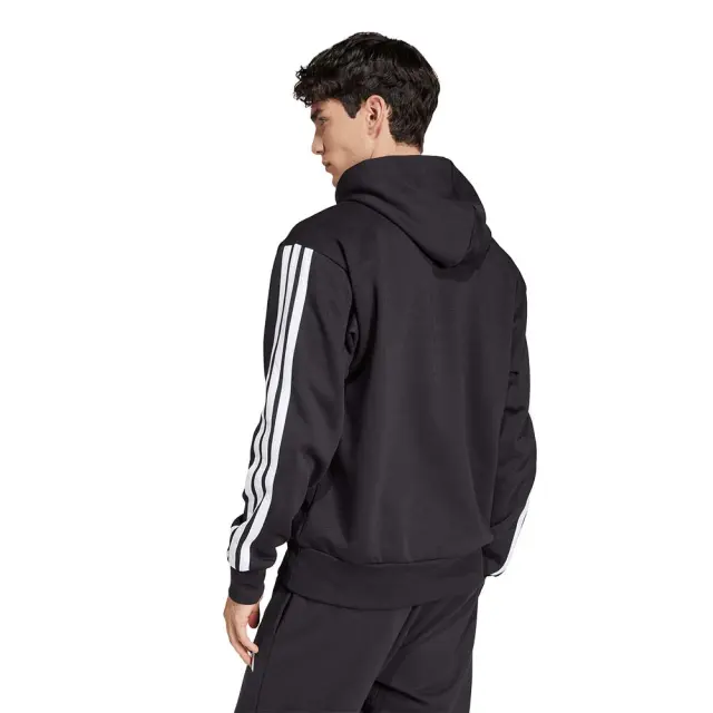 adidas Sportswear Men's 3Stripes Fleece Hoodie. Μαύρο - Άσπρο JE6297 (adidas Sportswear) 2