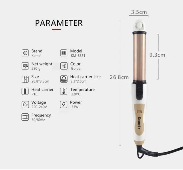 Kemei KM-8851 Ψαλίδι Μαλλιών για Μπούκλες 33W 3