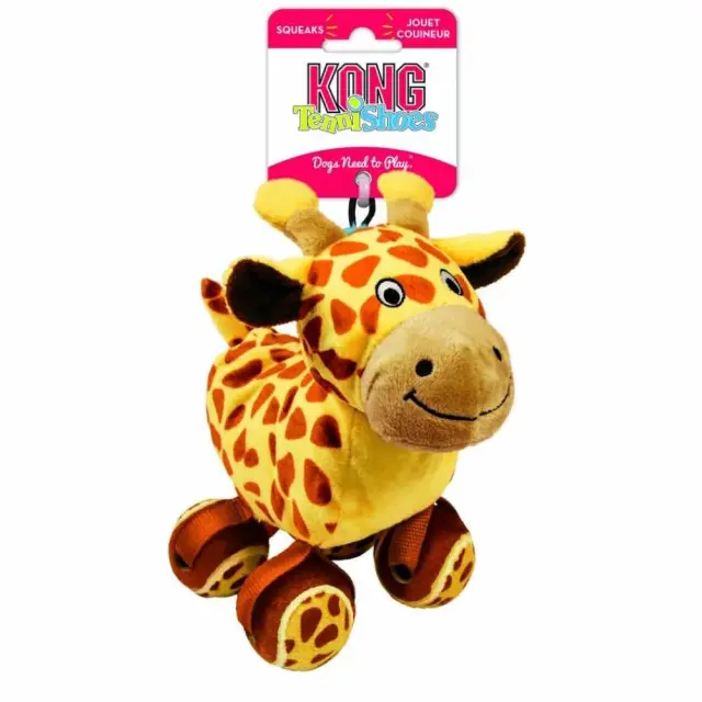 Kong Παιχνίδι Ανάκτησης με Ήχο για Σκύλους Tennis Shoes Giraffe/L 22.86x0x9.53cm Μονόχρωμο
