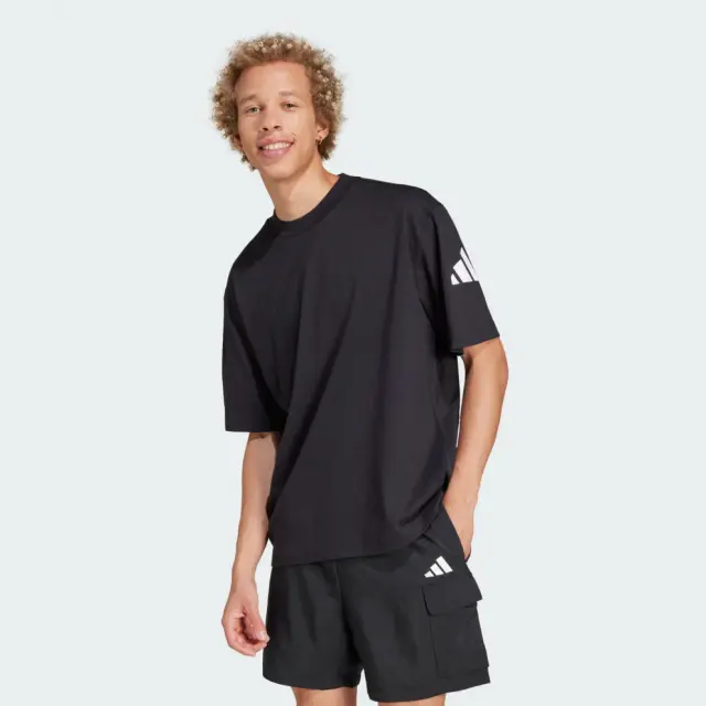 Adidas Essentials Loose Fit 3 Bar Logo Ανδρικό T-Shirt Μαύρο - L
