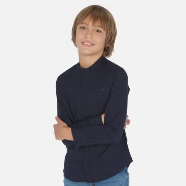 Junior 10 έως 18 ετών Πουκάμισο μακρυμάνικο λινό γιακάς μάο - 18Ε 2