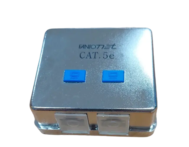 Fanton Εξωτερική Διπλή Πρίζα Δικτύου RJ45 Τύπου Cat5 σε Ασημί Χρώμα 23944