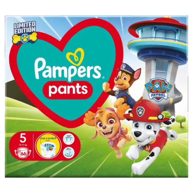 Πάνες Pampers Pants Paw Patrol – limited edition Νο5 (12-17kg) 66τεμ 2