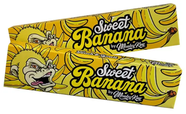 Monkey King Χαρτάκια Sweet Banana - King Size Slim με Τζιβάνα 32φ.