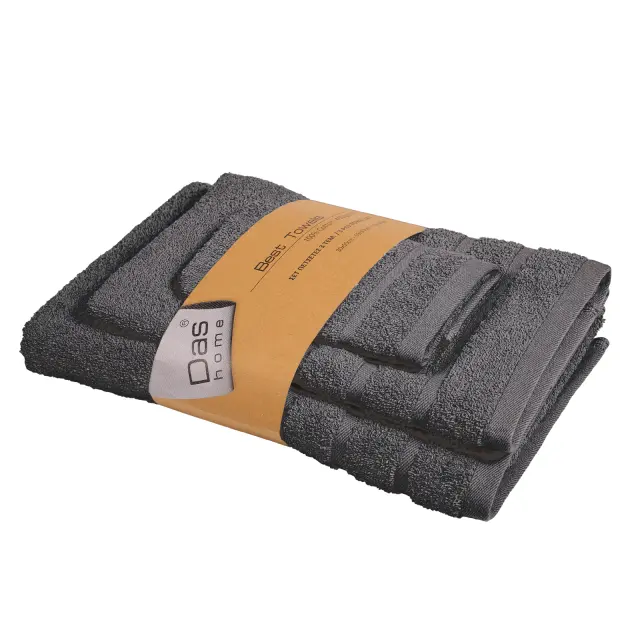 DAS HOME ΣΕΤ ΠΕΤΣΕΤΕΣ 3ΤΕΜΑΧΙΩΝ BEST 0705 DARK GREY
