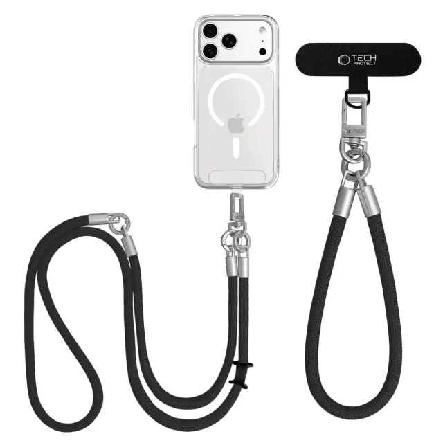 Tech-protect C10s Rope Crossbody & Wrist Black/titanium 3