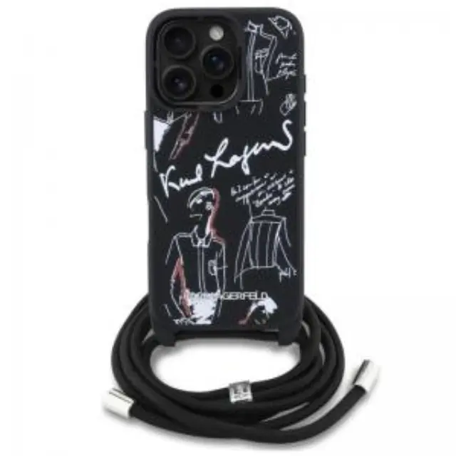 Θήκη Δερμάτινη Karl Lagerfeld Apple iPhone 16 Pro Max Magsafe Saffiano Crossbody Μαύρο N69929 2