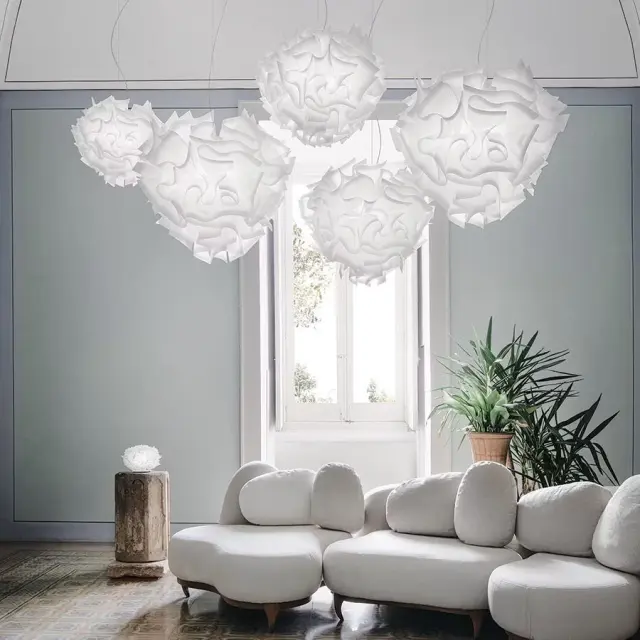 Κρεμαστό Φωτιστικό Veli White Opalflex 60cm Άσπρο 2