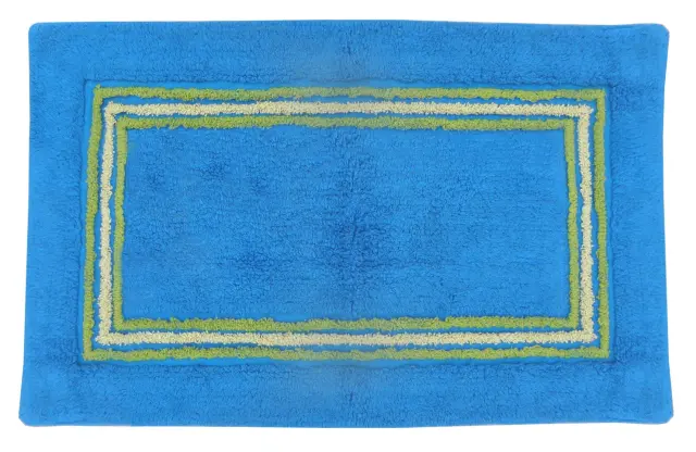 Πατάκι Μπάνιου 50x80 Viopros Stripes Μπλε 100% βαμβακερό