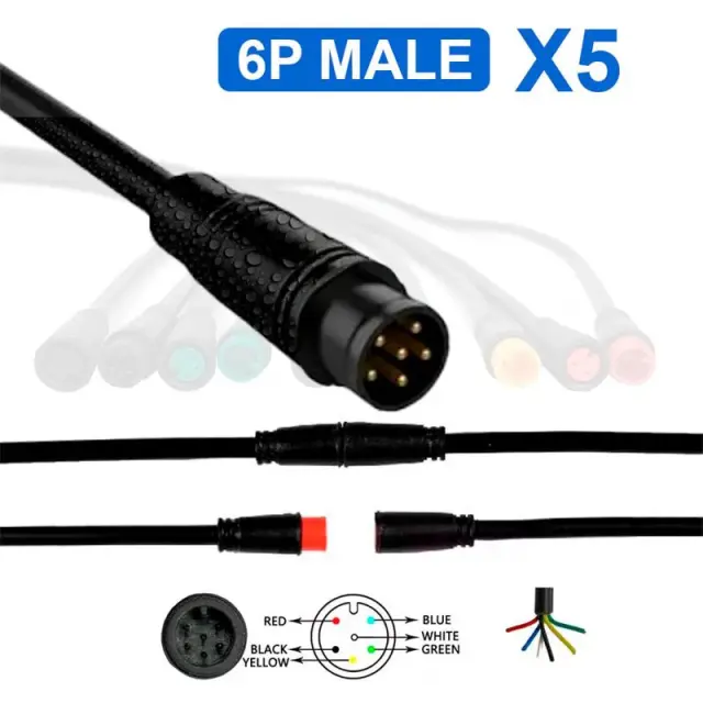 eWHEEL ΑΔΙΑΒΡΟΧΟ ΚΑΛΩΔΙΟ ΣΥΝΔΕΣΗΣ 8mm 6PIN ΑΡΣΕΝΙΚΟ