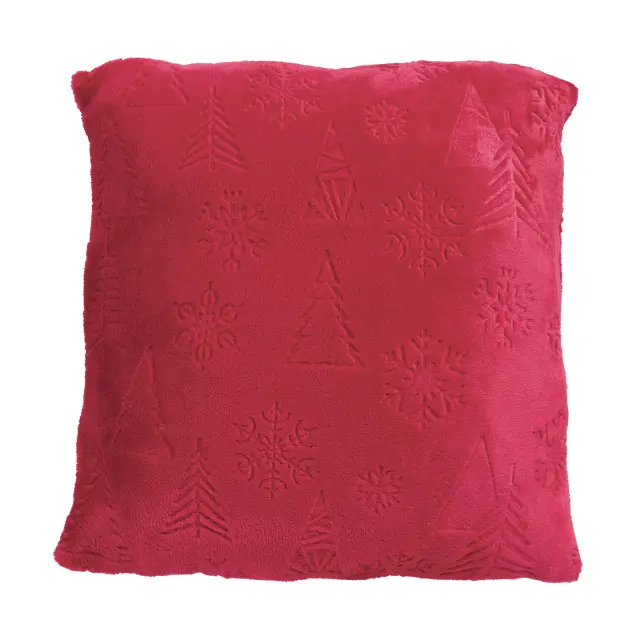 Διακοσμητικό Μαξιλάρι 40x40 Fleece Με Γέμιση Xmas Das Home 1375 Red 100% Πολυέστερ