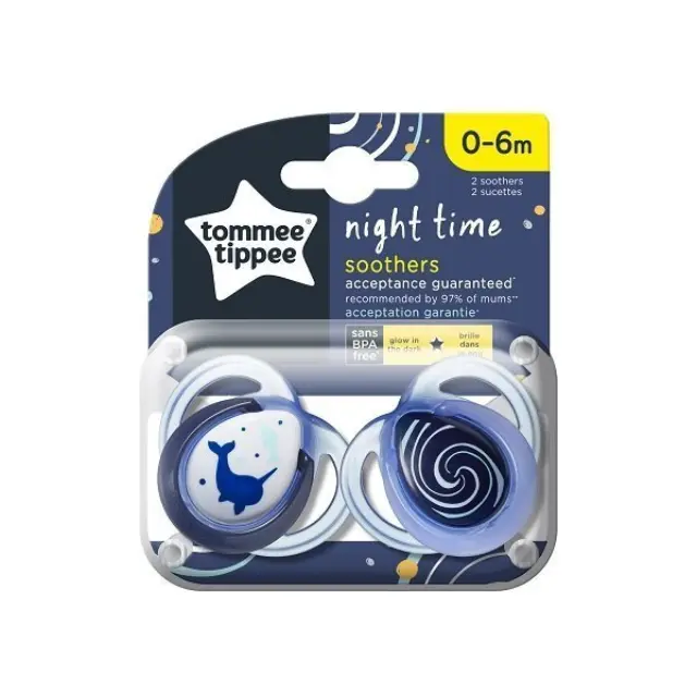Tommee Tippee Night Time Πιπίλες (0-6 μηνών) 2pcs 3