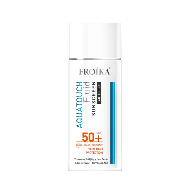 Froika Aquatouch Fluid Anti-Spot SPF 50+ Εξαιρετικά Λεπτόρρευστο Αντηλιακό Υψηλής Προστασίας Με Λευκαντική Δράση 50mL