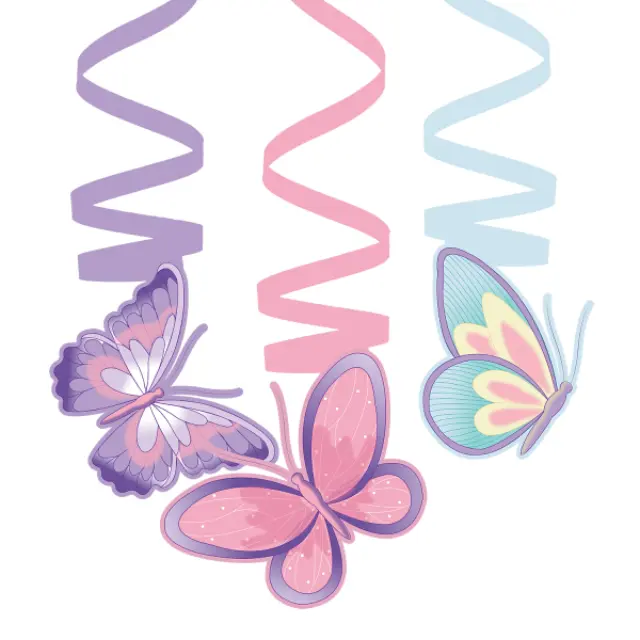 Κρεμαστά Διακοσμ. Σπιράλ Πεταλούδες /Flutter/butterflies 6 τεμ