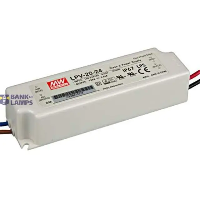 AC-DC Single output LED driver Constant Voltage (CV); Output 24Vdc at 0.84A; cable output 20W