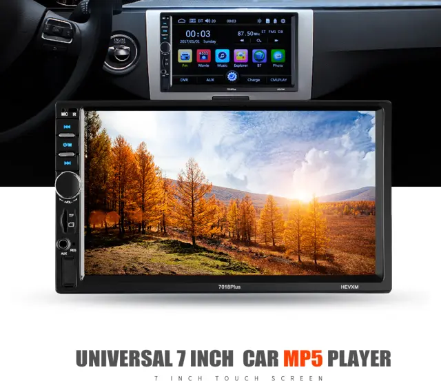 MP5 7018 Ηχοσύστημα Αυτοκινήτου Universal 2DIN (Bluetooth/USB/AUX)