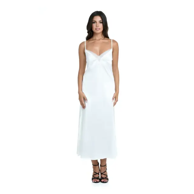Miss Rosy Γυναικείο Νυχτικό-Camisole Μακρύ Poesia, Χρώμα Ιβουάρ - S