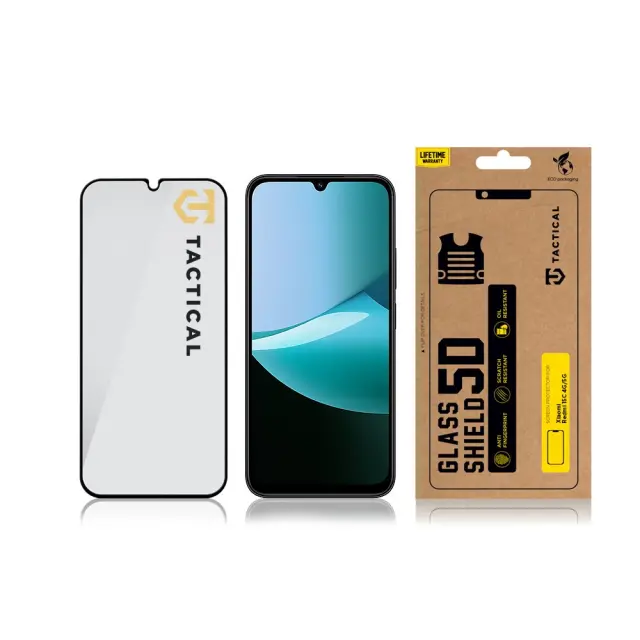 Tactical Glass Shield 5D for Xiaomi Redmi 15C 4G/5G Black 3