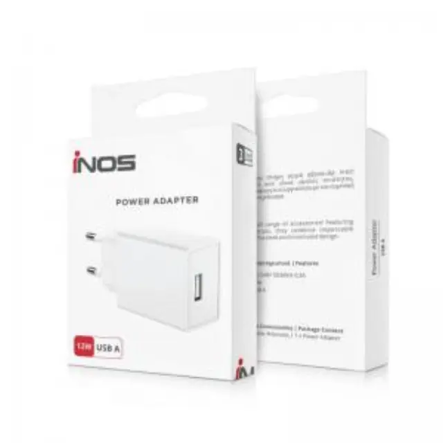 Φορτιστής Ταξιδίου inos με Έξοδο USB A 12W Λευκό N65573 3