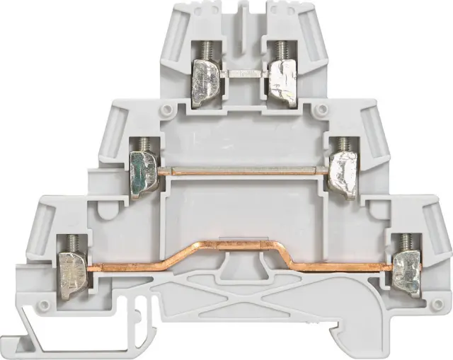 Terminal block Viking 3 - screw - 3 connect on 3 levels - pitch 5 - grey