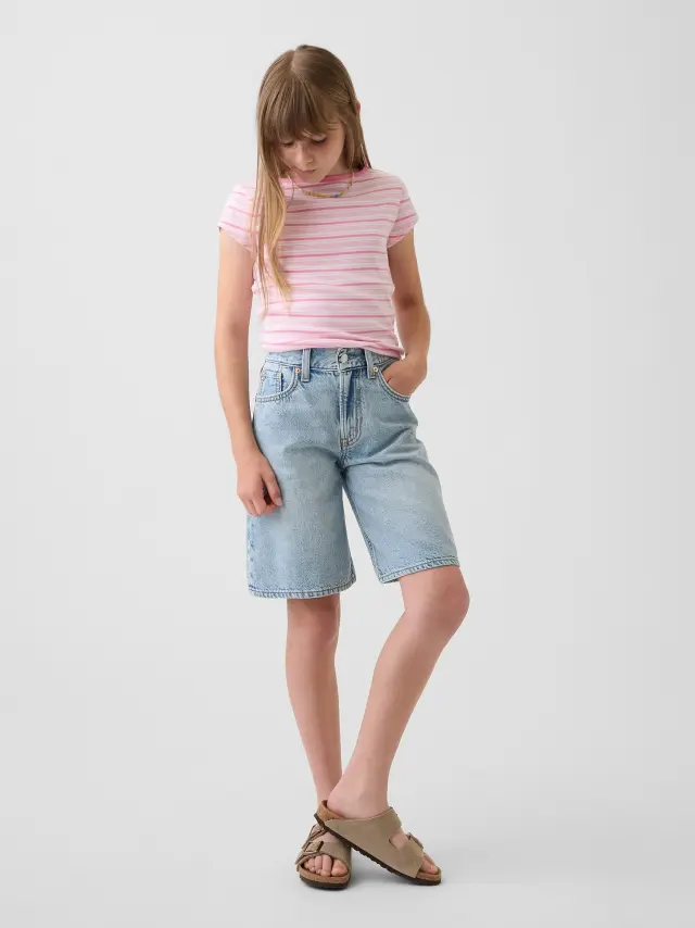 Παιδικό Mid Rise Τζιν Σορτς Light wash