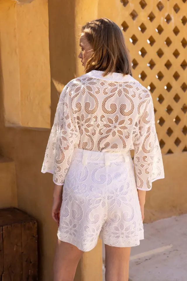 NEMA RESORT WEAR "MELIA" SHORTS (14918N606-WHITE) - S 2