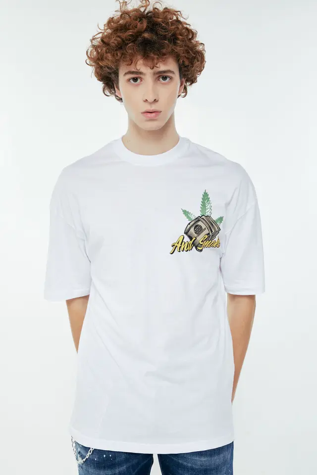 T-Shirt Βαμβακερό Smoke Λευκό