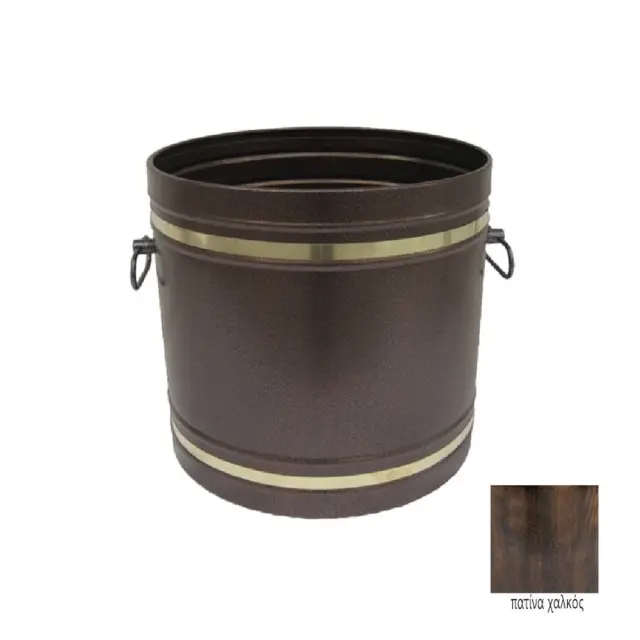 Μεταλλικό Καλάθι Αποθήκευσης Ξύλων Φ38 x Y33cm Πατίνα-Χαλκός / 600PC 2