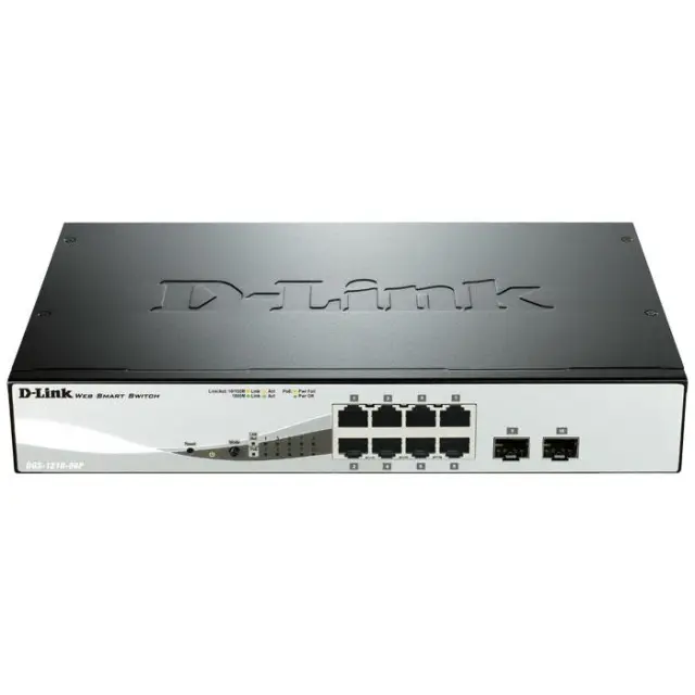 D-Link DGS-1210-08P Managed L2 PoE Switch με 8 Θύρες Gigabit (1Gbps) Ethernet και 2 SFP Θύρες