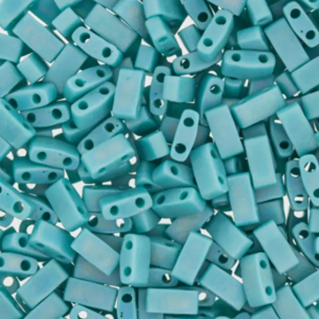 Χάντρα Miyuki Half Tila No412FR Matte Opaque Turquoise AB ~7gr