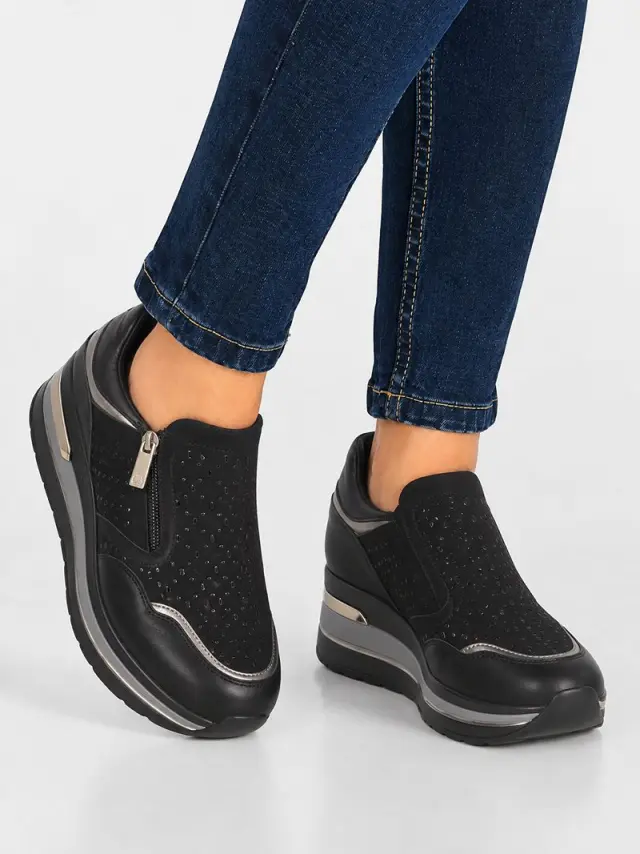 Donna Serena Sneakers Γυναικείο Δέρμα/Άλλα Υλικά Μαύρο DSE/346143 NERO - 39 2