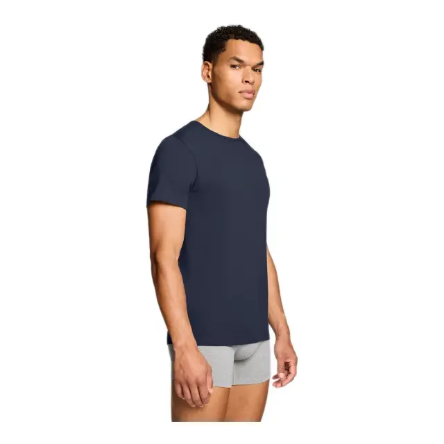 Levi's Ανδρικό Φανελάκι Κοντό Μανίκι Solid Crew Neck - Διπλό Πακέτο, Χρώμα Σκούρο Μπλε-Γκρι Μελανζέ - M 3
