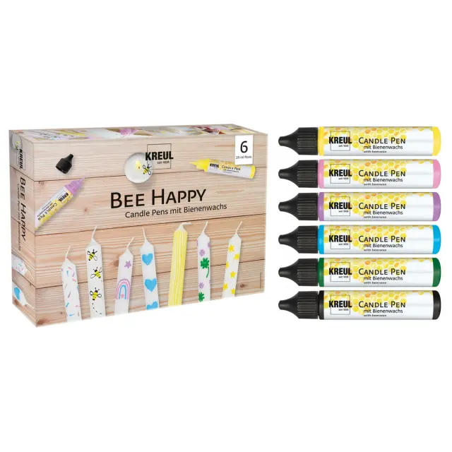 Σετ Bee Happy Χρώματα-Στυλό για Διακόσμηση Κεριών KREUL Candle Pen, 6 τεμ.