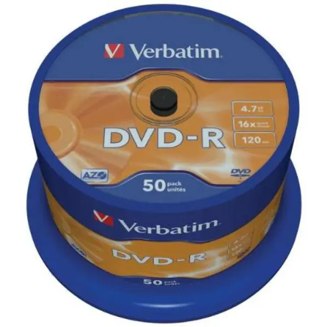 Verbatim Εγγράψιμα DVD-R 16x 4.7GB Cake Box 50τμχ